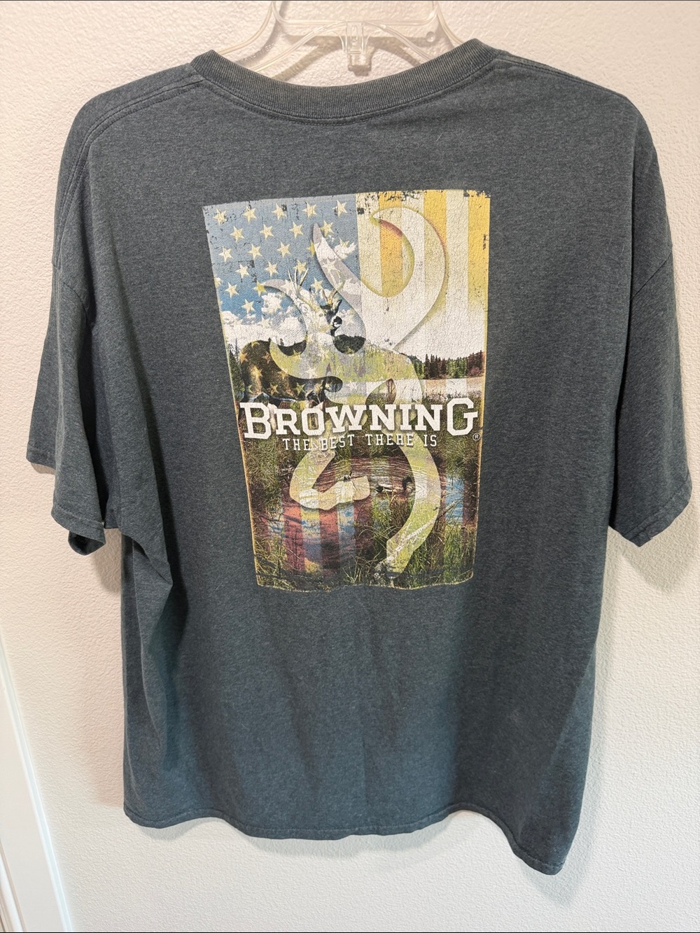 Browning Men's Charcoal Gray Short Sleeve Logo T‑Shirt